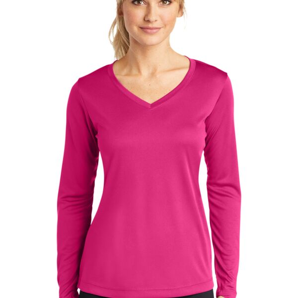 Alliance Ladies Long Sleeve PosiCharge ® Competitor™ V Neck Tee Thumbnail