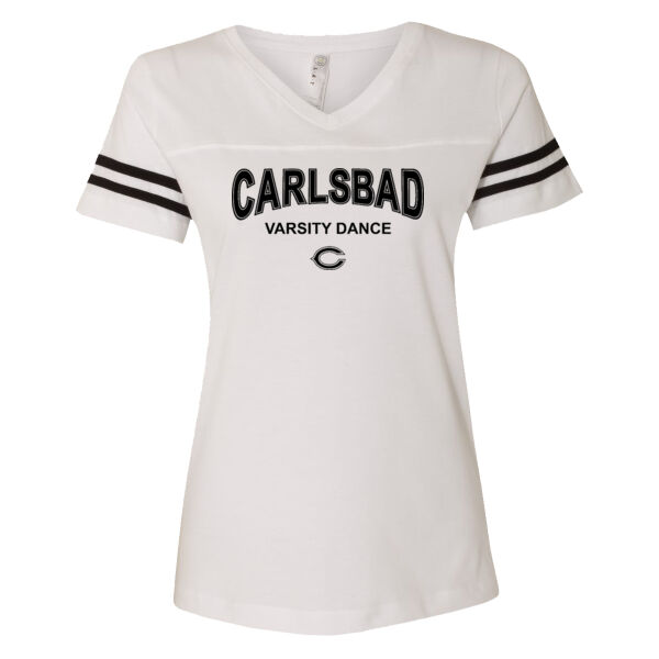 Women's - 2 Stripe V-Neck Jersey Tee Thumbnail